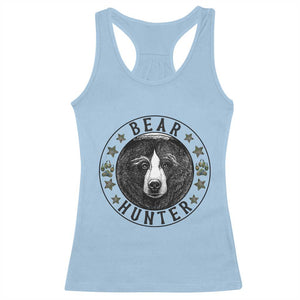 Bear Hunter Racerback Tank Top Funny Hunting Season Gift TS12 Light Blue Print Your Wear