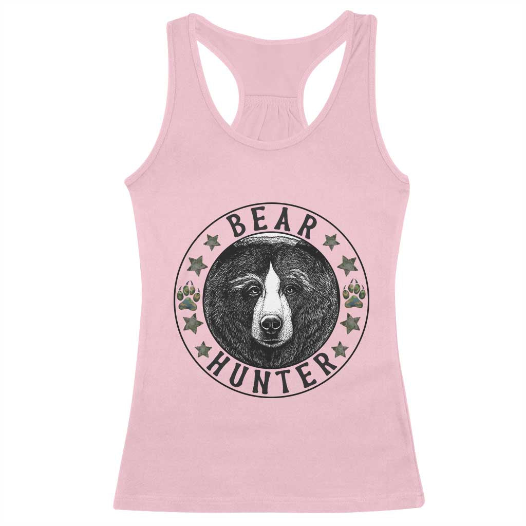 Bear Hunter Racerback Tank Top Funny Hunting Season Gift TS12 Light Pink Print Your Wear