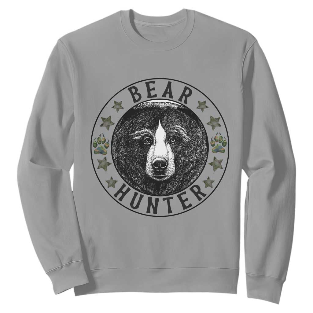 Bear Hunter Sweatshirt Funny Hunting Season Gift TS12 Sport Gray Print Your Wear