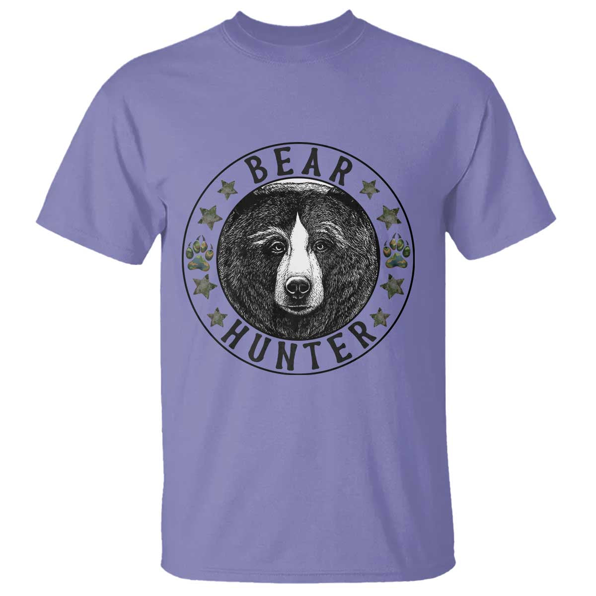 Bear Hunter T Shirt Funny Hunting Season Gift TS12 Violet Print Your Wear
