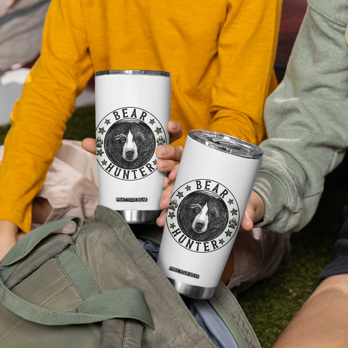 Bear Hunter Tumbler Cup Funny Hunting Season Gift TS12 Print Your Wear