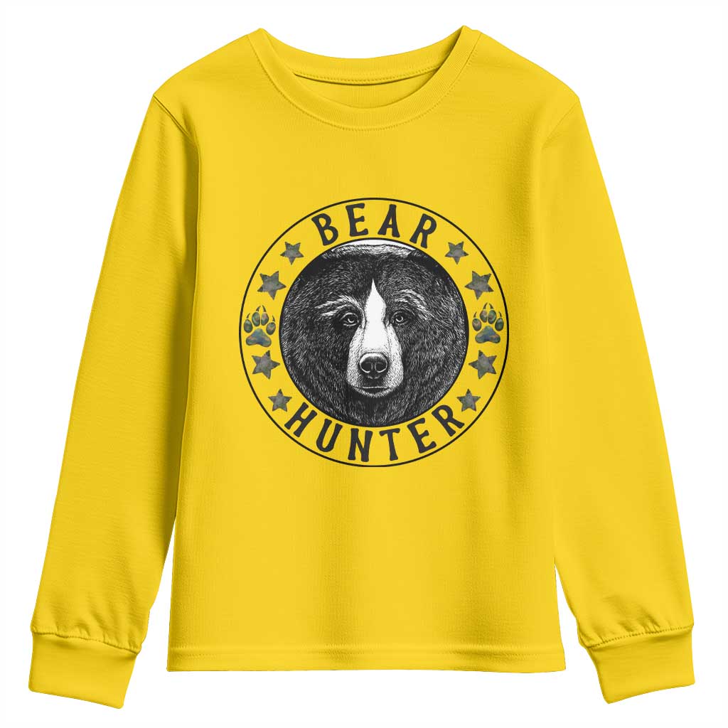 Bear Hunter Youth Sweatshirt Funny Hunting Season Gift TS12 Daisy Print Your Wear
