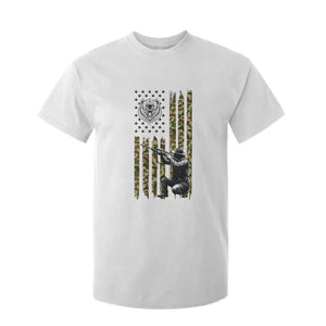 Bear Hunting T Shirt For Kid Camo American Flag Hunter Gift TS12 White Print Your Wear