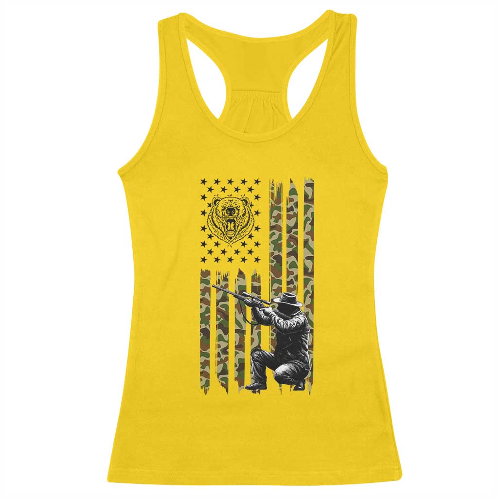 Bear Hunting Racerback Tank Top Camo American Flag Hunter Gift TS12 Daisy Print Your Wear