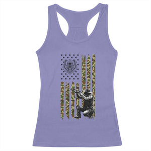 Bear Hunting Racerback Tank Top Camo American Flag Hunter Gift TS12 Violet Print Your Wear