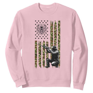 Bear Hunting Sweatshirt Camo American Flag Hunter Gift TS12 Light Pink Print Your Wear