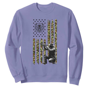 Bear Hunting Sweatshirt Camo American Flag Hunter Gift TS12 Violet Print Your Wear