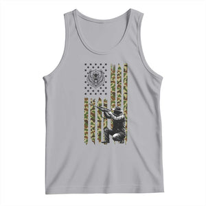 Bear Hunting Tank Top Camo American Flag Hunter Gift TS12 Athletic Heather Print Your Wear