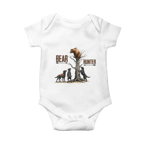 Bear Hunter Baby Onesie Black Lab Retriever Funny Hunting Gift TS12 White Print Your Wear
