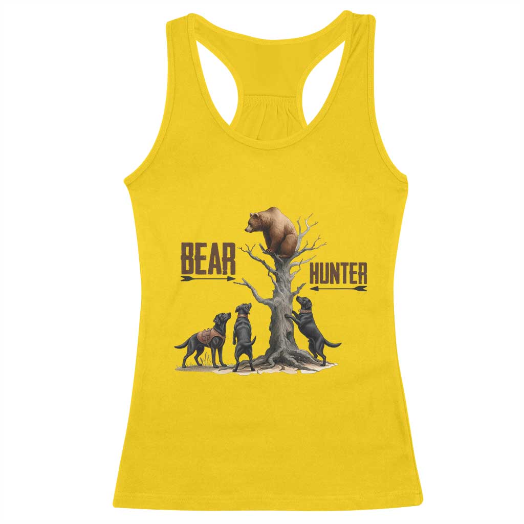 Bear Hunter Racerback Tank Top Black Lab Retriever Funny Hunting Gift TS12 Daisy Print Your Wear