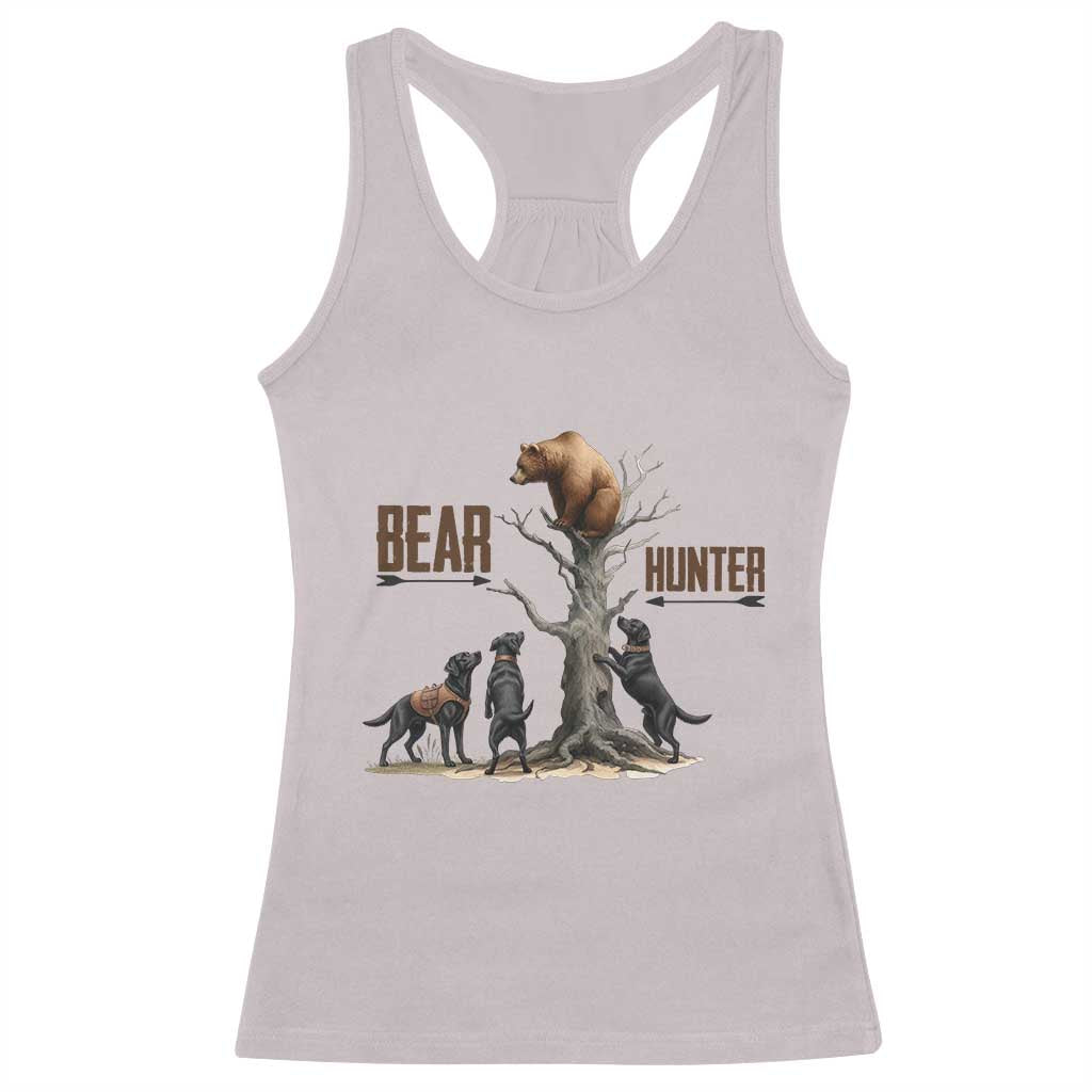 Bear Hunter Racerback Tank Top Black Lab Retriever Funny Hunting Gift TS12 Ice Gray Print Your Wear