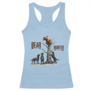 Bear Hunter Racerback Tank Top Black Lab Retriever Funny Hunting Gift TS12 Light Blue Print Your Wear
