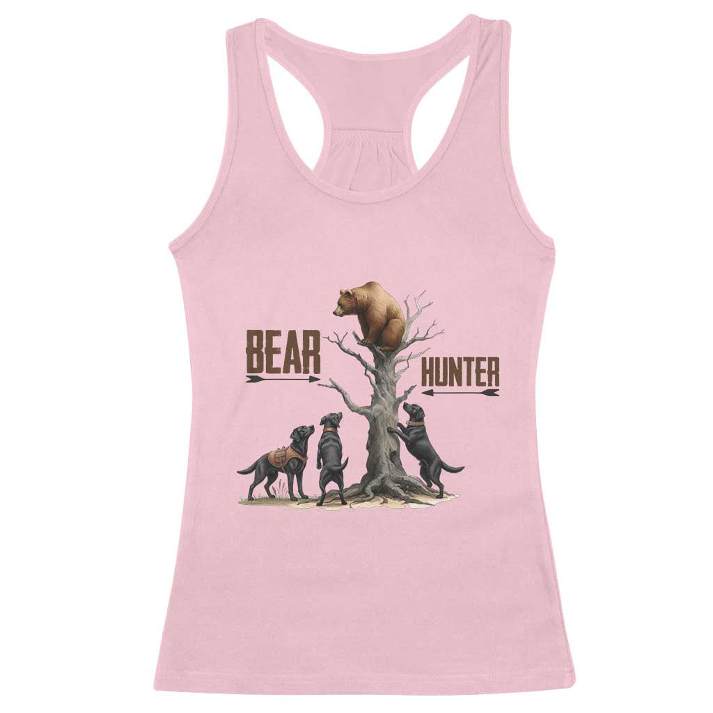 Bear Hunter Racerback Tank Top Black Lab Retriever Funny Hunting Gift TS12 Light Pink Print Your Wear