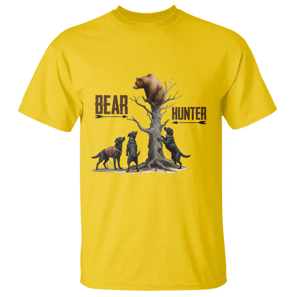 Bear Hunter T Shirt Black Lab Retriever Funny Hunting Gift TS12 Daisy Print Your Wear