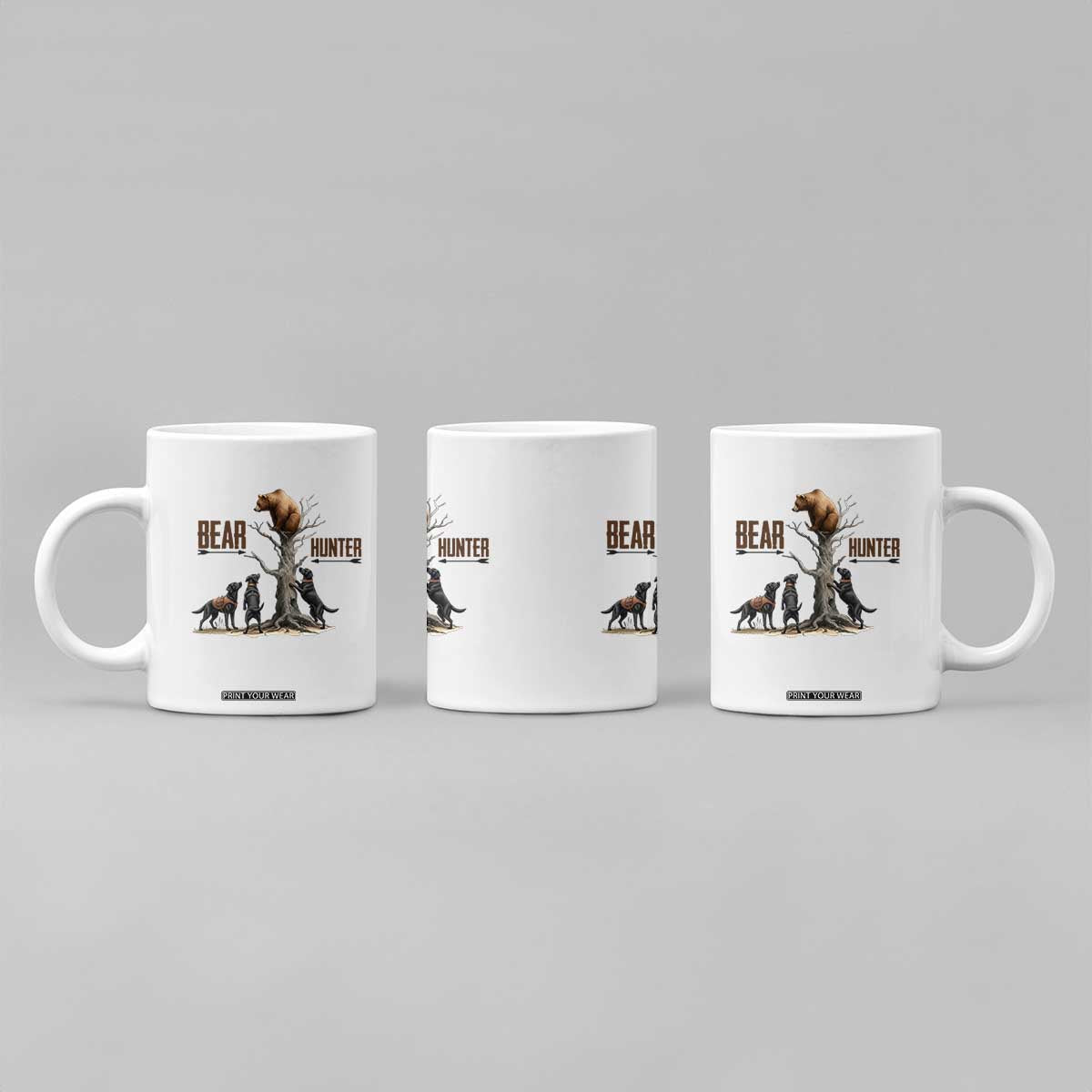 Bear Hunter Coffee Mug Black Lab Retriever Funny Hunting Gift TS12 Print Your Wear