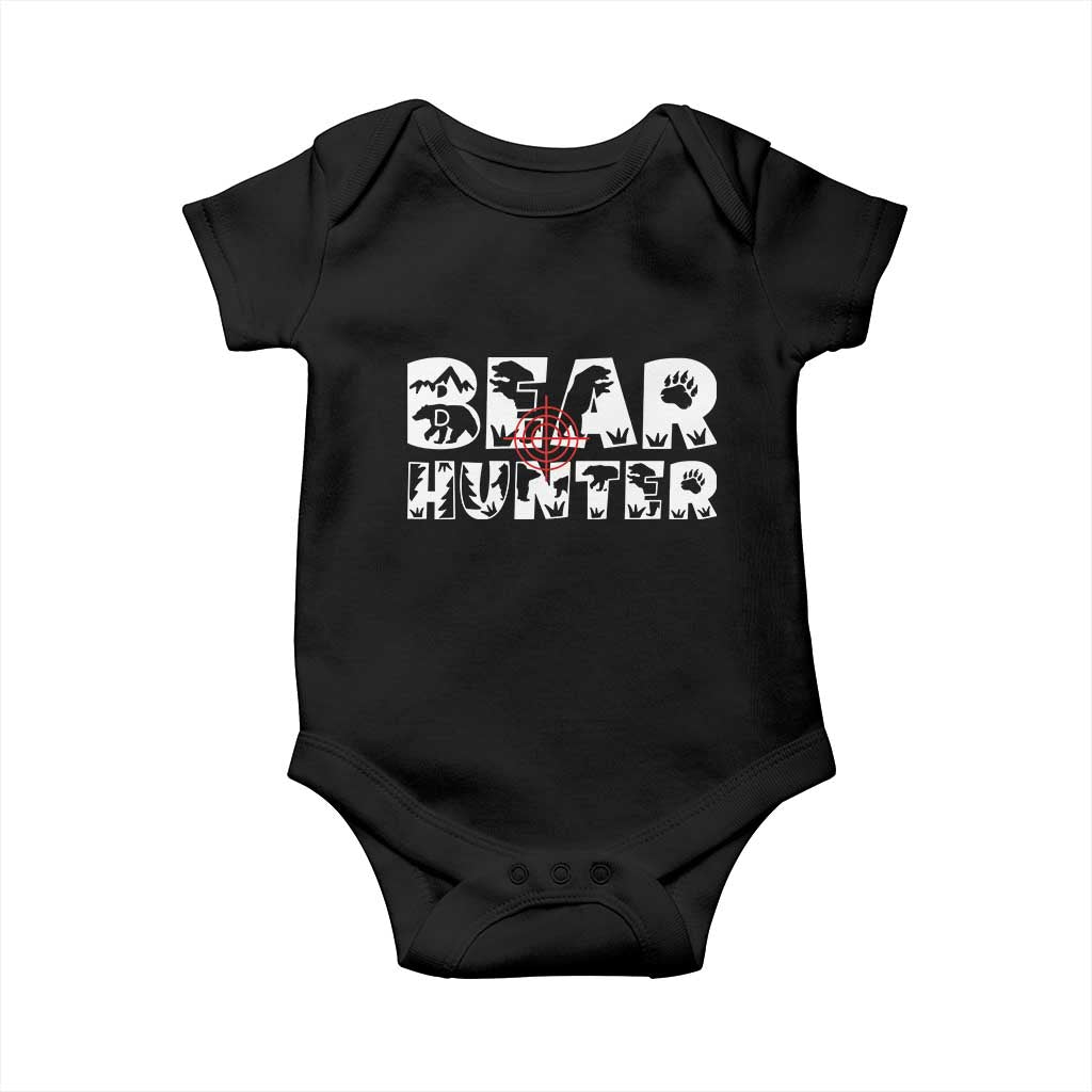 Bear Hunter Baby Onesie Outdoor Adventure Gift TS12 Black Print Your Wear