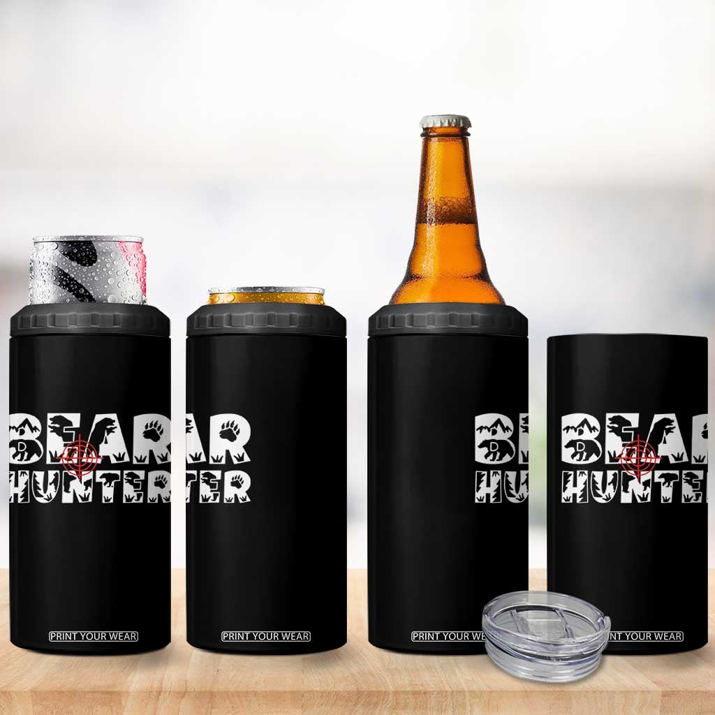 Bear Hunter 4 in 1 Can Cooler Tumbler Outdoor Adventure Gift TS12 Print Your Wear