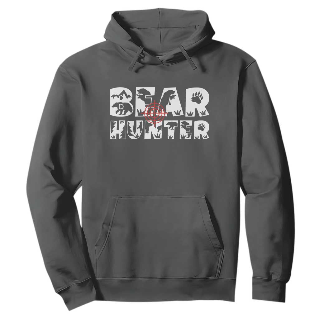 Bear Hunter Hoodie Outdoor Adventure Gift TS12 Dark Heather Print Your Wear