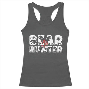 Bear Hunter Racerback Tank Top Outdoor Adventure Gift TS12 Dark Heather Print Your Wear
