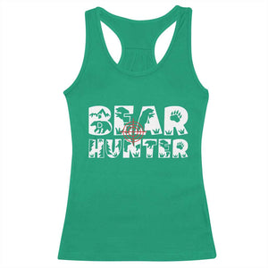 Bear Hunter Racerback Tank Top Outdoor Adventure Gift TS12 Irish Green Print Your Wear
