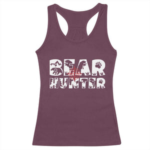 Bear Hunter Racerback Tank Top Outdoor Adventure Gift TS12 Maroon Print Your Wear