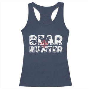 Bear Hunter Racerback Tank Top Outdoor Adventure Gift TS12 Navy Print Your Wear