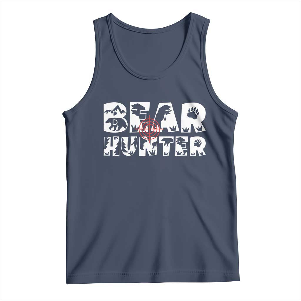 Bear Hunter Tank Top Outdoor Adventure Gift TS12 Navy Print Your Wear