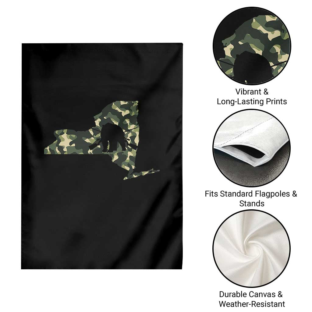 New York Bear Hunter Garden Flag Camo Map Hunting Season Gift TS12 Print Your Wear