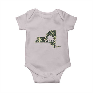 New York Bear Hunter Baby Onesie Camo Map Hunting Season Gift TS12 Ice Gray Print Your Wear