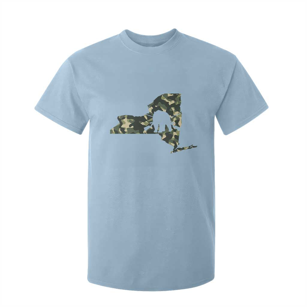 New York Bear Hunter T Shirt For Kid Camo Map Hunting Season Gift TS12 Light Blue Print Your Wear