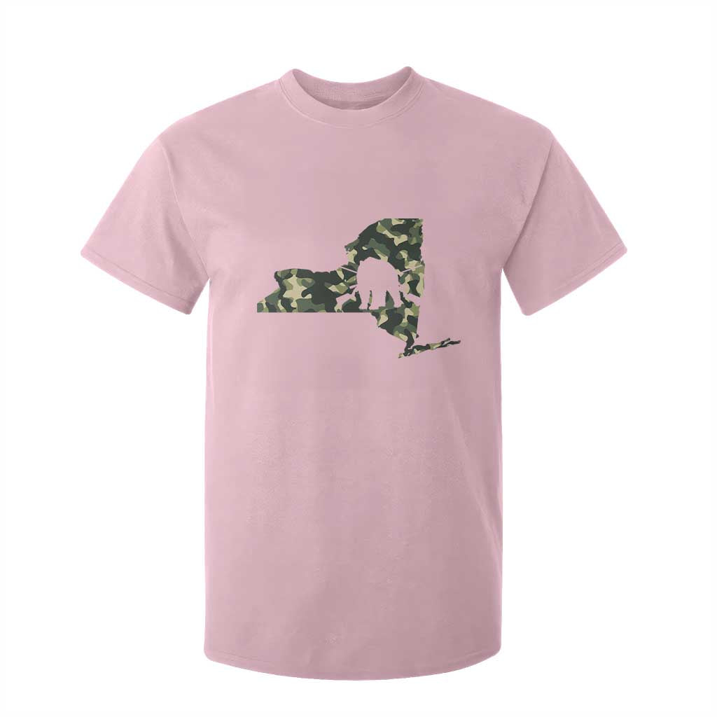 New York Bear Hunter T Shirt For Kid Camo Map Hunting Season Gift TS12 Light Pink Print Your Wear
