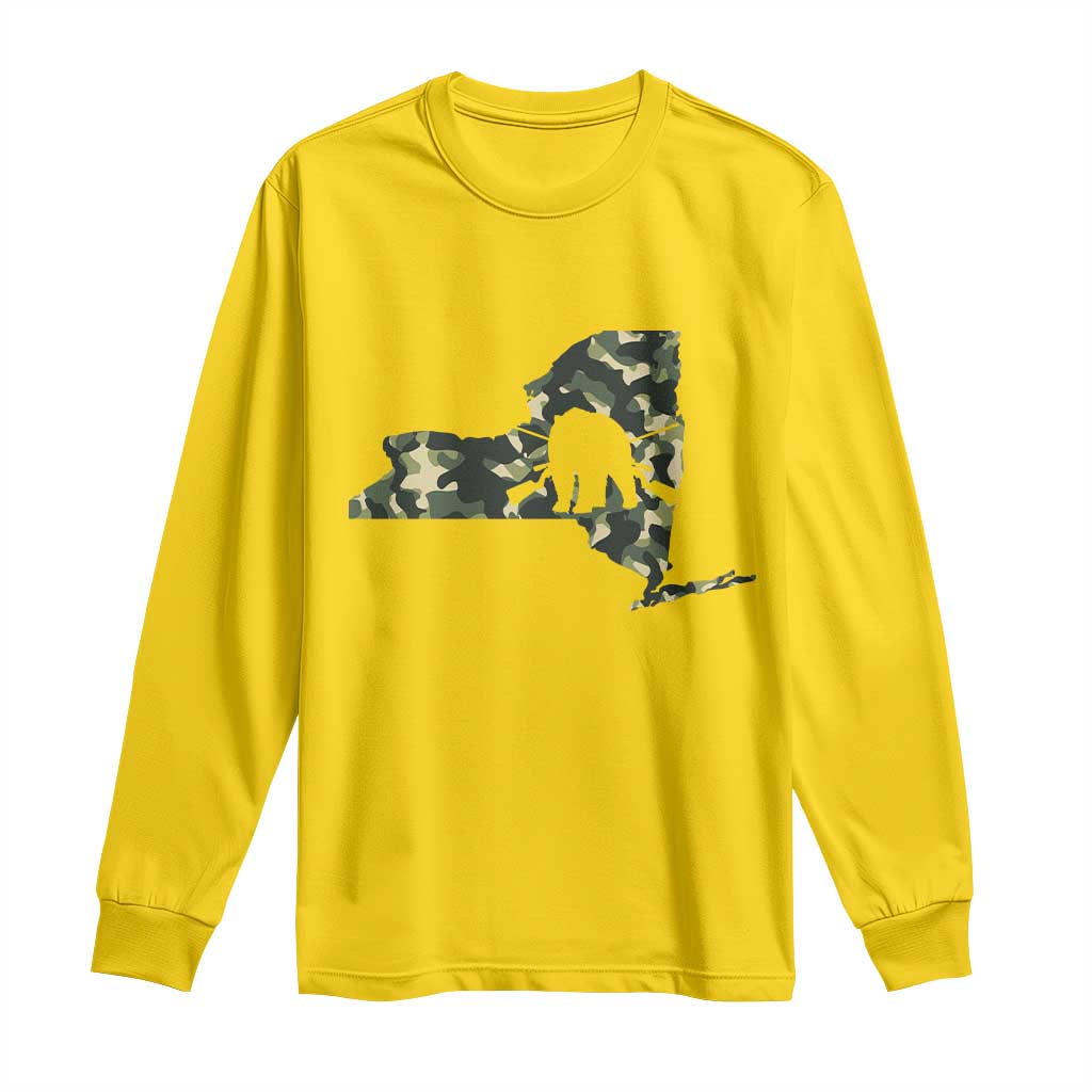 New York Bear Hunter Long Sleeve Shirt Camo Map Hunting Season Gift TS12 Daisy Print Your Wear