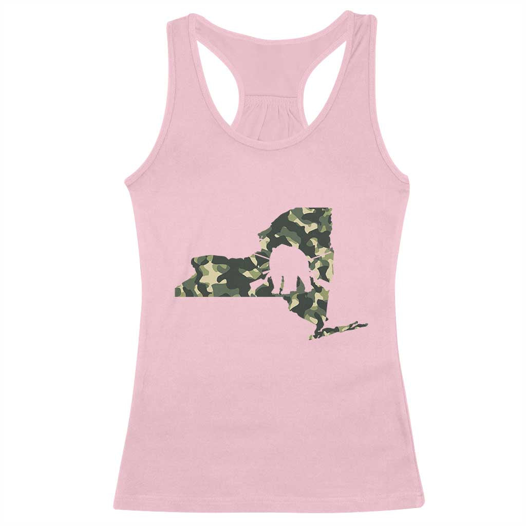New York Bear Hunter Racerback Tank Top Camo Map Hunting Season Gift TS12 Light Pink Print Your Wear