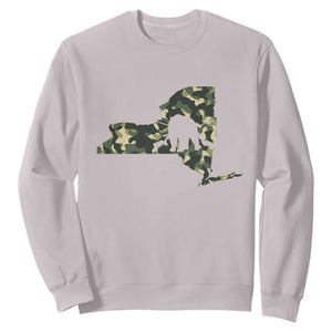 New York Bear Hunter Sweatshirt Camo Map Hunting Season Gift TS12 Ice Gray Print Your Wear