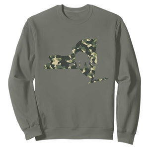 New York Bear Hunter Sweatshirt Camo Map Hunting Season Gift TS12 Military Green Print Your Wear