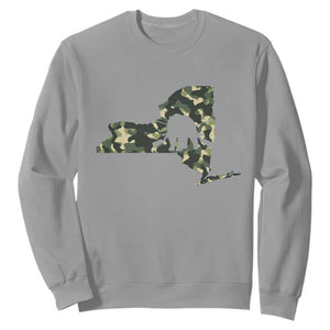 New York Bear Hunter Sweatshirt Camo Map Hunting Season Gift TS12 Sport Gray Print Your Wear