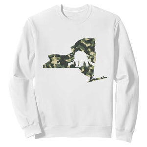 New York Bear Hunter Sweatshirt Camo Map Hunting Season Gift TS12 White Print Your Wear