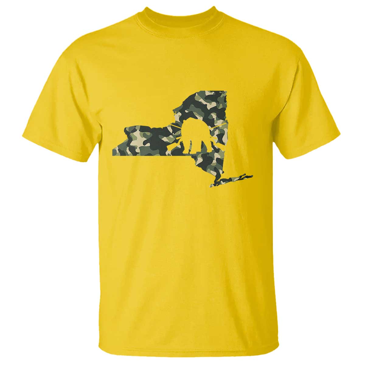 New York Bear Hunter T Shirt Camo Map Hunting Season Gift TS12 Daisy Print Your Wear