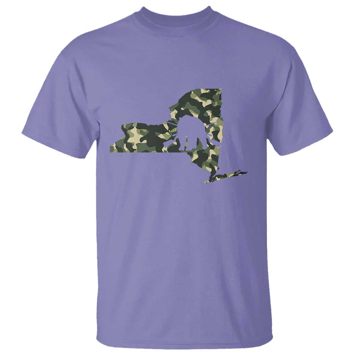 New York Bear Hunter T Shirt Camo Map Hunting Season Gift TS12 Violet Print Your Wear