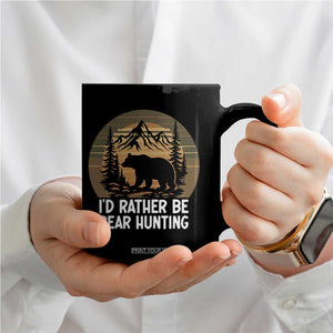 Id Rather Be Bear Hunting Coffee Mug Retro Sunset Hunter Gift TS12 Print Your Wear