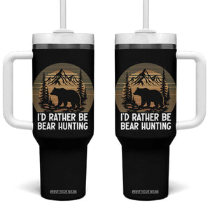 Id Rather Be Bear Hunting Tumbler With Handle Retro Sunset Hunter Gift TS12 One Size: 40 oz Black Print Your Wear
