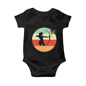 Retro Sunset Hunter Gift Baby Onesie Women Bow Hunters TS12 Black Print Your Wear