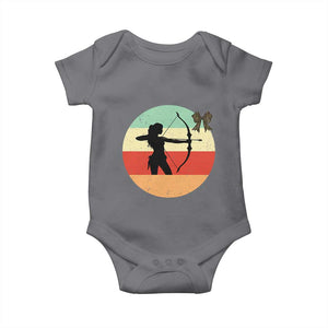 Retro Sunset Hunter Gift Baby Onesie Women Bow Hunters TS12 Charcoal Print Your Wear