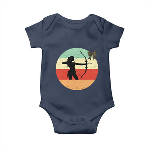 Retro Sunset Hunter Gift Baby Onesie Women Bow Hunters TS12 Navy Print Your Wear