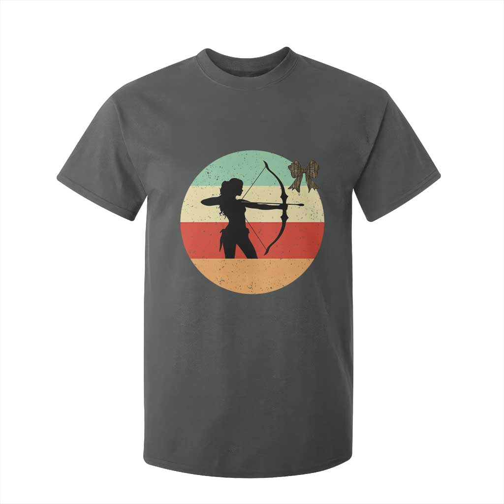 Retro Sunset Hunter Gift T Shirt For Kid Women Bow Hunters TS12 Dark Heather Print Your Wear