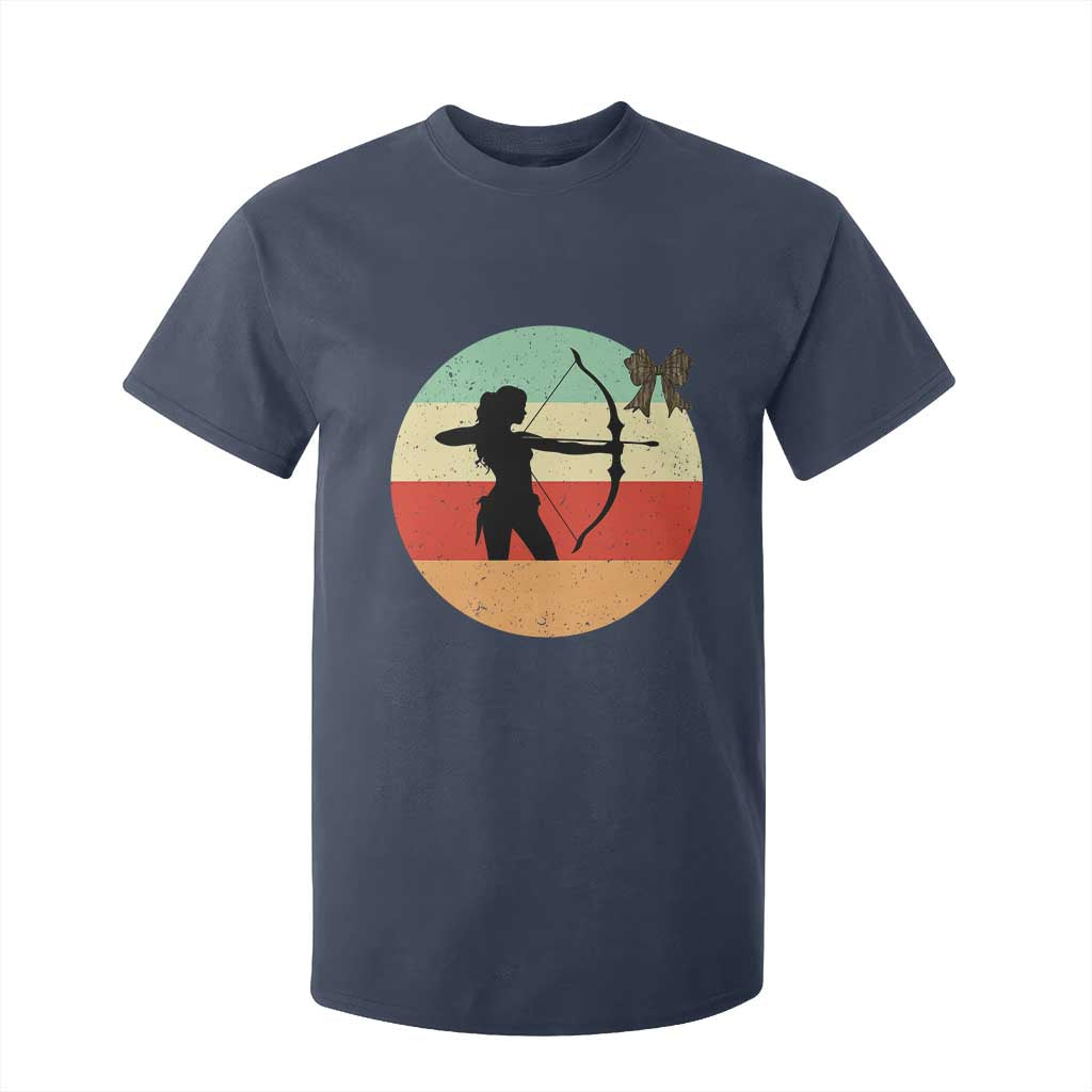 Retro Sunset Hunter Gift T Shirt For Kid Women Bow Hunters TS12 Navy Print Your Wear