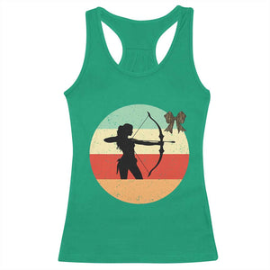 Retro Sunset Hunter Gift Racerback Tank Top Women Bow Hunters TS12 Irish Green Print Your Wear