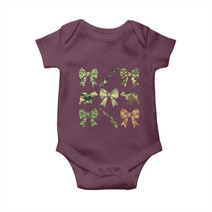 Women Bear Hunting Season Baby Onesie Camo Bow Coquette Gift TS12 Maroon Print Your Wear