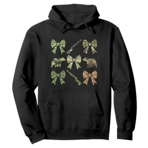Women Bear Hunting Season Hoodie Camo Bow Coquette Gift TS12 Black Print Your Wear