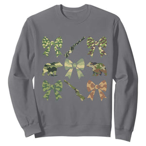 Women Bear Hunting Season Sweatshirt Camo Bow Coquette Gift TS12 Charcoal Print Your Wear
